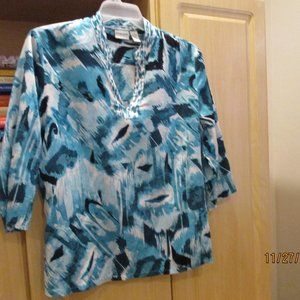 Chico's Silk & Cotton tunic Blouse-size 3
